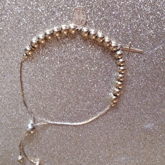 Vintage Religious Gold Tone Beaded Bracelet - Picture 6 of 8